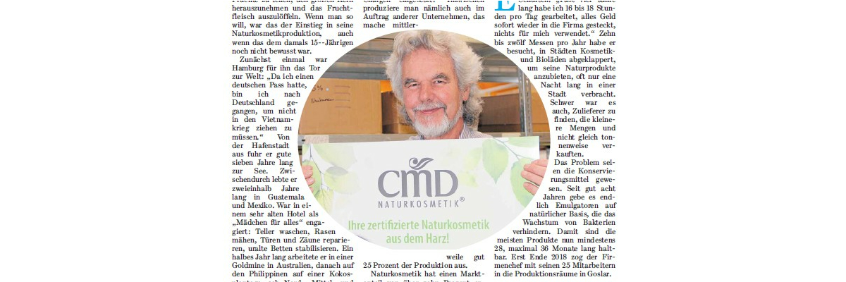 Ein &quot;Indianer&quot; mit natürlichem Geschäftssinn - CMD Naturkosmetik in der Goslarschen Zeitung
