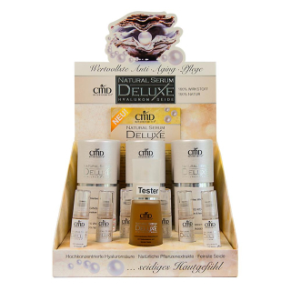 Natural Serum Deluxe mit Hyaluron & Seide (Display mit 6 x 30 ml, 6 x 5 ml, Tester 30 ml)